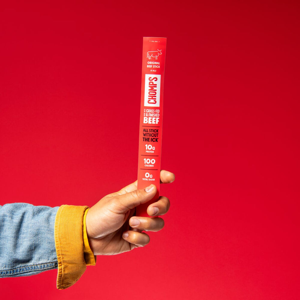 Chomps beef sticks, your go-to low calorie snack