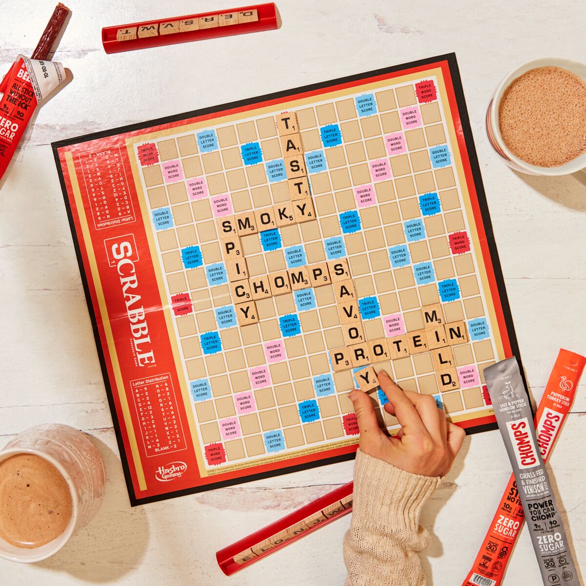 Game night snacks: scrabble with chomps sticks